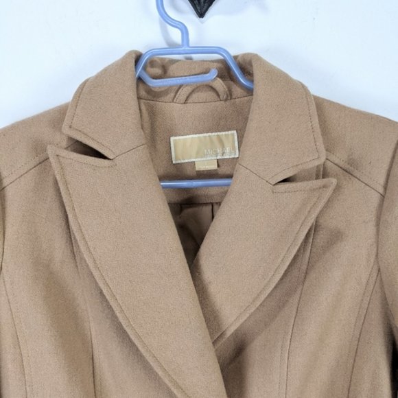 Michael Michael Kors Camel Wool Cashmere Coat Size 2 - Picture 3 of 10